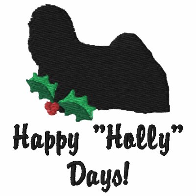 Holly Lhasa Apso Embroidered Zipper Hoodie Holly Lhasa Apso Embroidered Zipper Hoodie