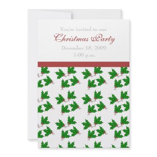 Holly Party Invitations invitation