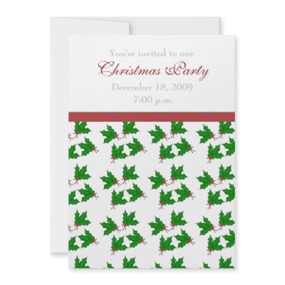Holly Party Invitations by HolidayFun