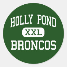 Holly Pond - Broncos - High - Holly Pond Alabama Round Stickers