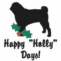 Holly Pug Embroidered Shirt (Zipper Hoodie) embroidered shirts by MenagerieMayhem Holly Pug Embroidered Shirt (Zipper Hoodie) embroidered shirts