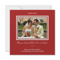 Holly red christmas holiday photo greeting card invitations