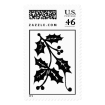 Holly Silhouette - Postage Stamp