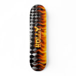 Holly skateboard fire and flames design.