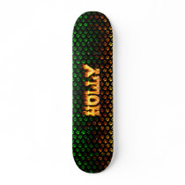 Holly skateboard fire and flames design.