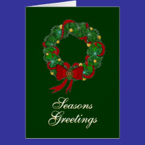 Holly Wreath Christmas Card cards
