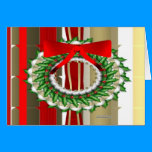 Holly Wreath Christmas Greeting Card cards
