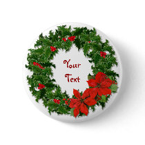 Holly Wreath Customize Button