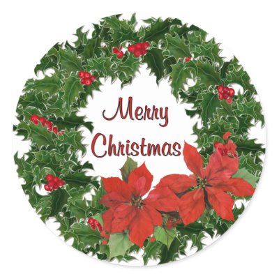 Holly Wreath Traditions Sticker