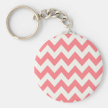 Hollyhock Chevron rosado Llaveros Personalizados