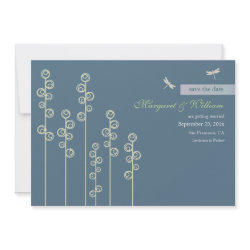 Hollyhock & Dragon Fly Save the Date Announcement zazzle_invitation