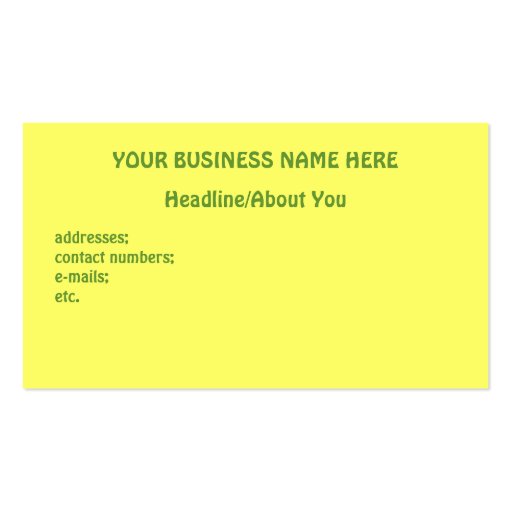'Hollyhocks' Business Card (back side)