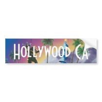Hollywood California Palm Tree Bumper Sticker Art bumper stickers