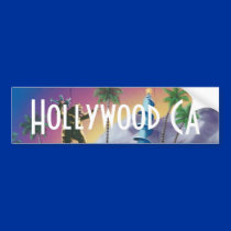 Hollywood California Palm Tree Bumper Sticker Art bumper stickers