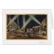 Hollywood, CANight View of Hollywood Blvd. Greeting Cards