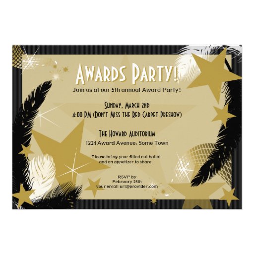 Hollywood Glamour Award Party Invitation