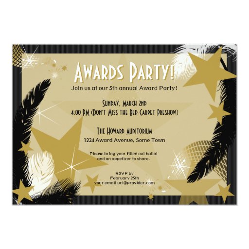Hollywood Glamour Award Party Invitation | Zazzle
