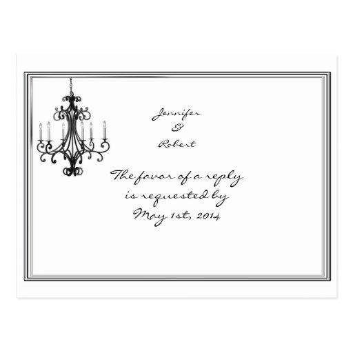Hollywood Glamour Chandelier RSVP Postcard