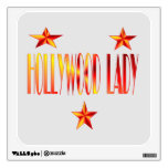 hollywood lady red yellow stars wall sticker