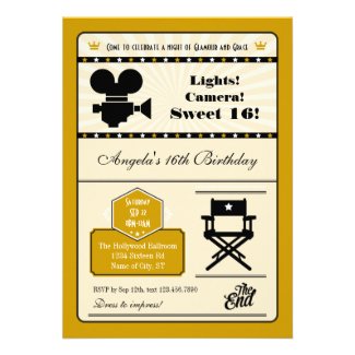 Hollywood Movie Sweet 16 Invitation