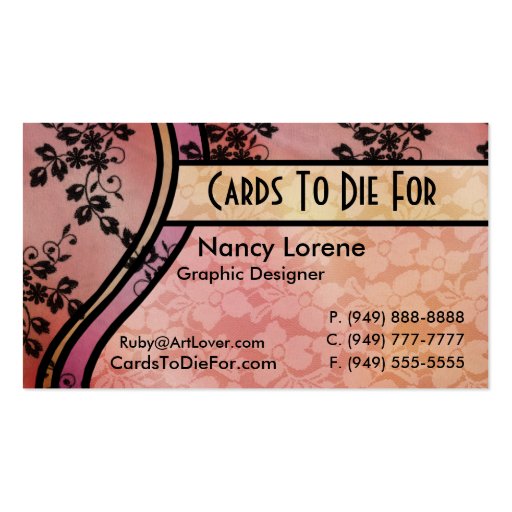 Hollywood Nights in Peach Business Cards