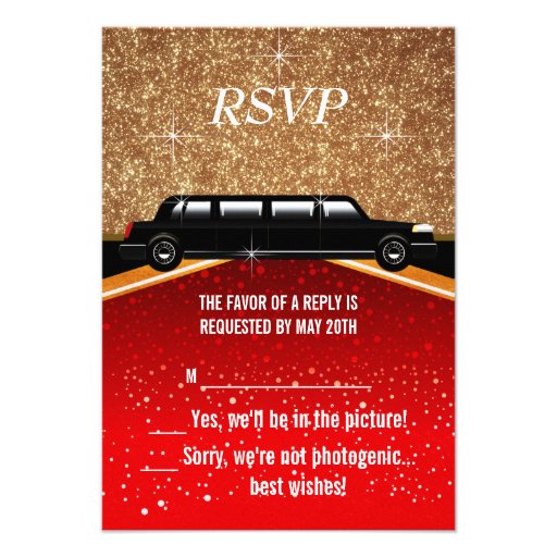 Hollywood Red Carpet RSVP 3.5x5 Paper Invitation Card Zazzle