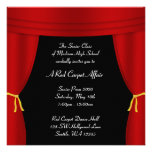 Hollywood Red Curtain Prom Formal Square Custom Announcements
