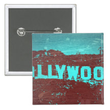 Hollywood sign Los Angeles Button