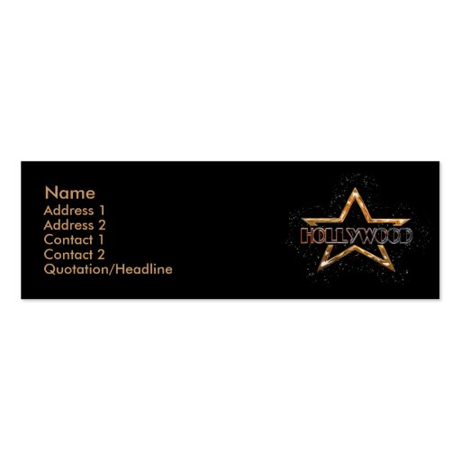 Hollywood Star Business Card (front side)