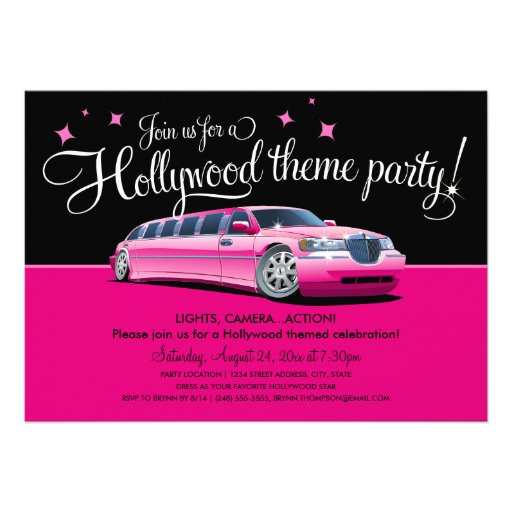 Hollywood Theme Party Invitations
