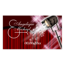 Hollywood wedding thank you red black white business card templates
