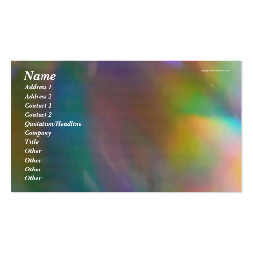 Holographic Background Business Card (front side)