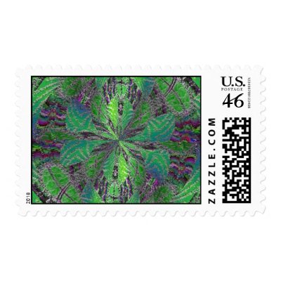 Holographic Greenery Postage Stamp by bazanster2