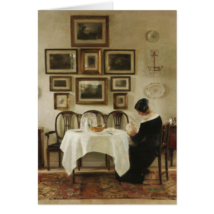 Holsøe Mother and child in a dining room CC0450 Greeting Cards