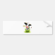 Holstein cow in grass bumper sticker