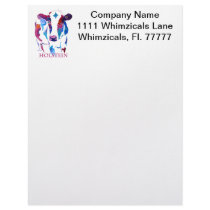 Holstein Cow in Purple & Blues Letterhead Template