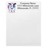 Holstein Cow in Purple &amp; Blues Letterhead Template