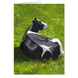 Holstein Cow: Original Painting: Farm, Dairy Card