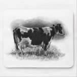 Holstein Cow: Original Pencil Drawing: Dairy Mouse Pads