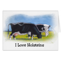 HOLSTEIN COWS PASTEL ART CARD