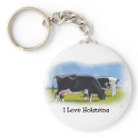 HOLSTEIN COWS PASTEL ART KEY CHAIN