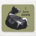 Holstein Dairy Cow: I Love Cows: Original Art Mouse Pad