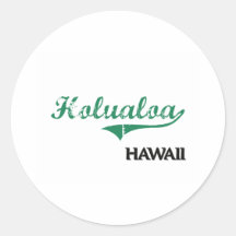 Holualoa Hawaii City Classic Round Stickers