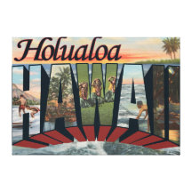Holualoa, Hawaii - Large Letter Scenes Gallery Wrapped Canvas
