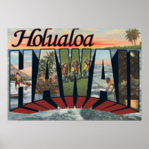 Holualoa, Hawaii - Large Letter Scenes Poster