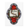 Holy Bible and Rosary Stained Glass Art Post Card