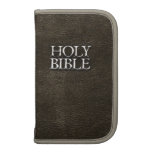 Holy Bible Christian Religion Faux Brown Leather Folio Planner