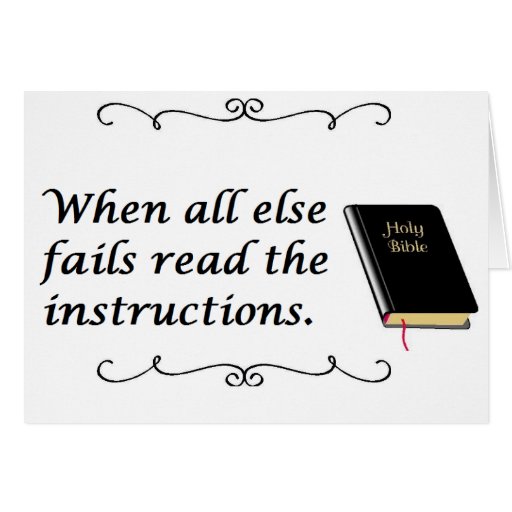 Holy Bible Read Instructions Card Zazzle