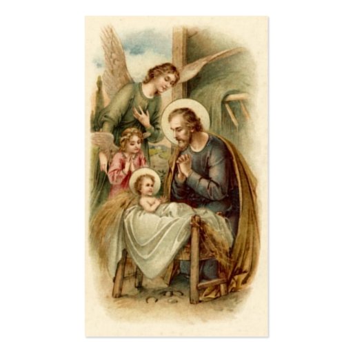 Holy Cards (Scripture): St. Joseph Nativity Business Card Template (front side)
