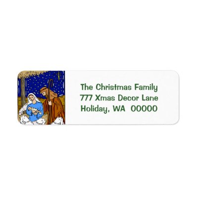 Holy Christmas Card Envelopes  Stickers Custom Return Address Label